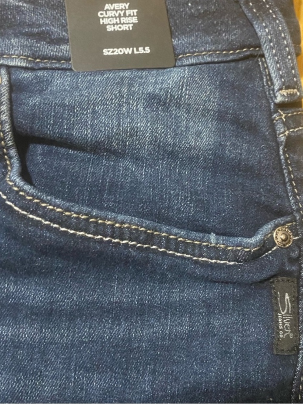 Silver Jeans Dark Blue High-Rise Jean Shorts - Picture 3 of 4